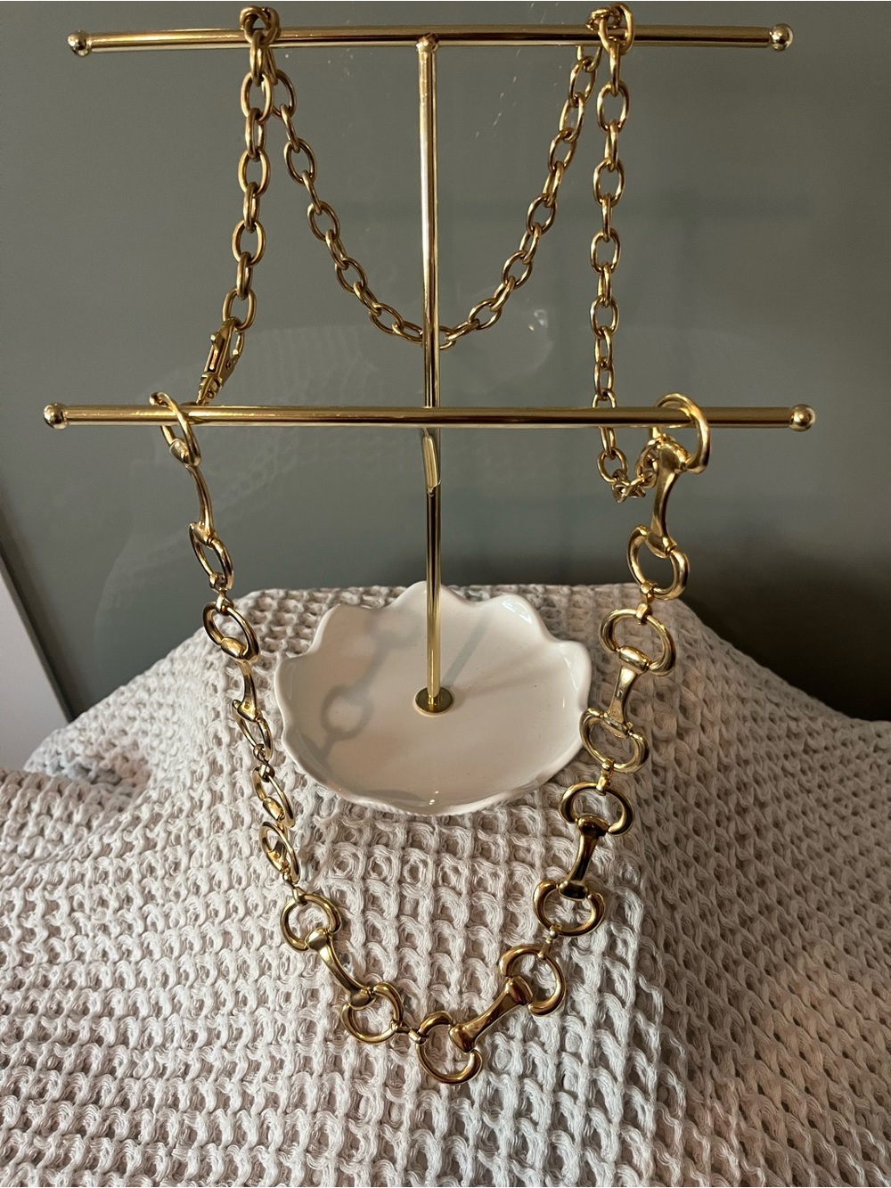 Vintage 1980’s Goldtone Horsebit chainLink belt 384